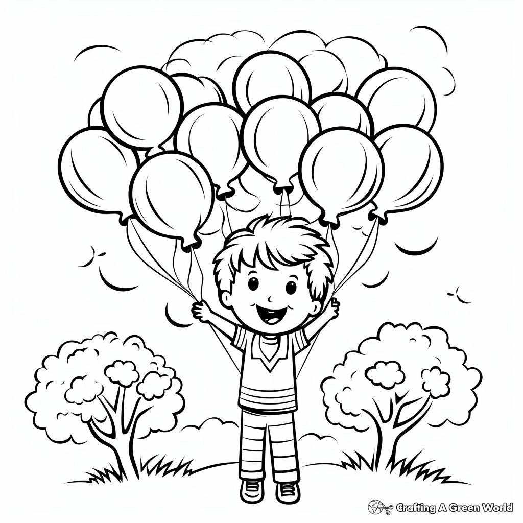 Colorful Balloon Coloring Pages 2