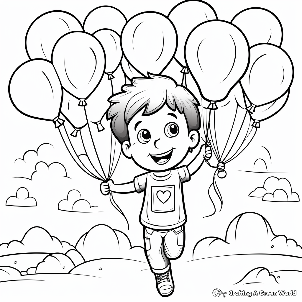 Colorful Balloon Coloring Pages 4