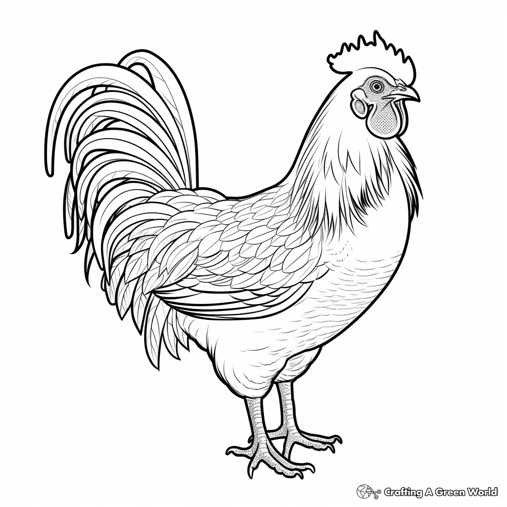 Colorful Bantam Chicken Breeds Coloring Pages 1