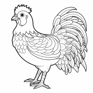 Colorful Bantam Chicken Breeds Coloring Pages 2