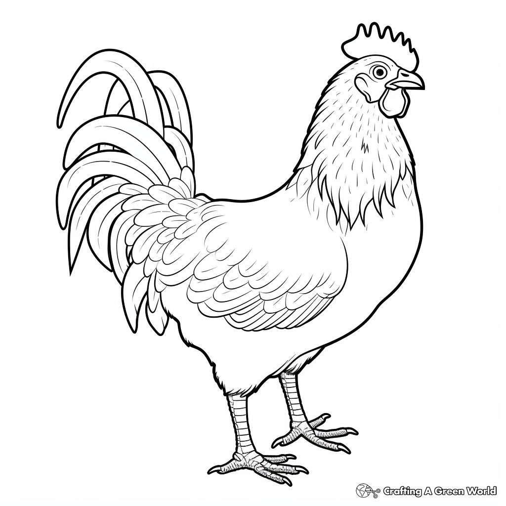 Colorful Bantam Chicken Breeds Coloring Pages 3