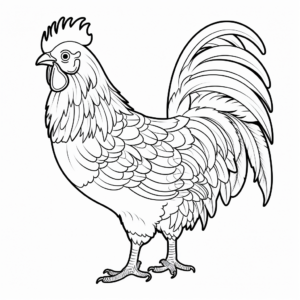 Colorful Bantam Chicken Breeds Coloring Pages 4