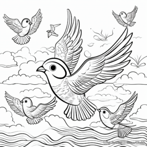 Colorful Birds in the Sky Creation Coloring Pages 2