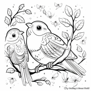 Colorful Birds in the Sky Creation Coloring Pages 3