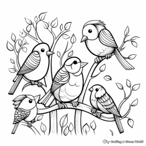 Colorful Birds in the Sky Creation Coloring Pages 4