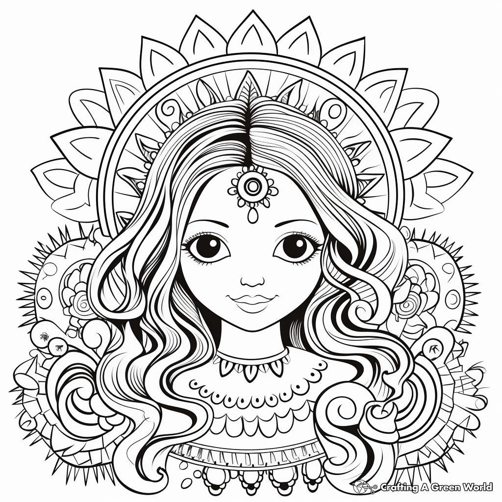 Colorful Boho Rainbow Coloring Pages 2