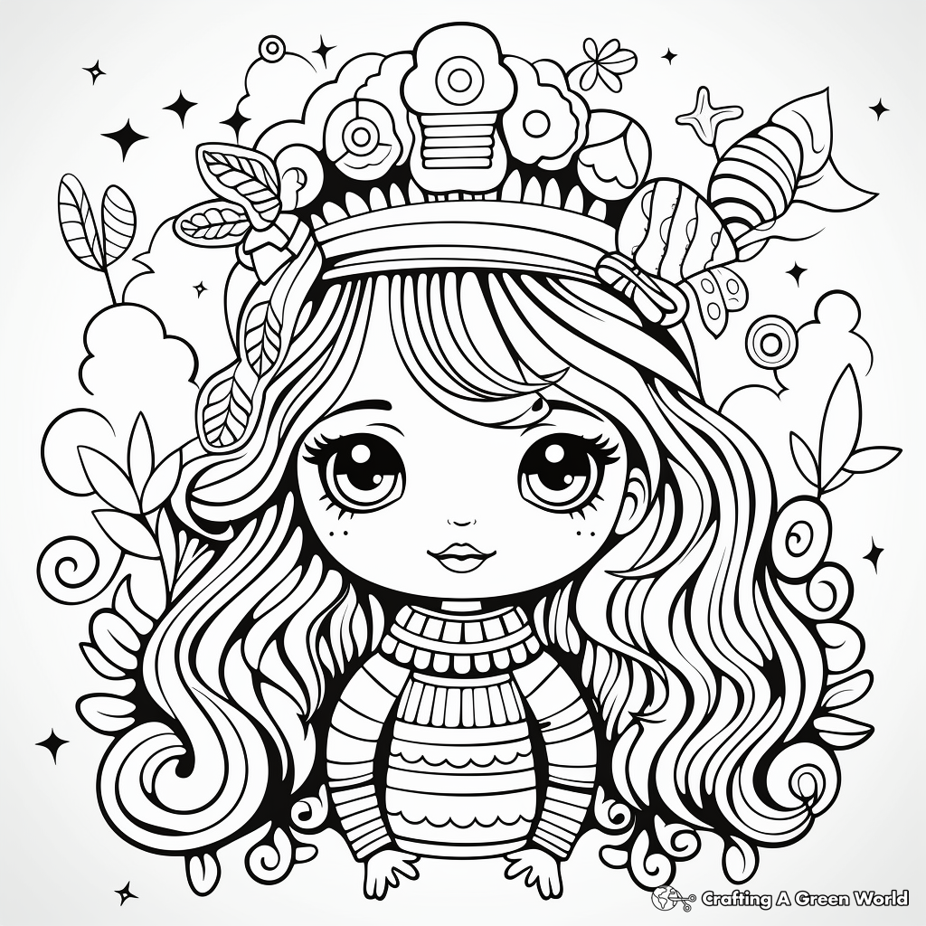 Colorful Boho Rainbow Coloring Pages 4