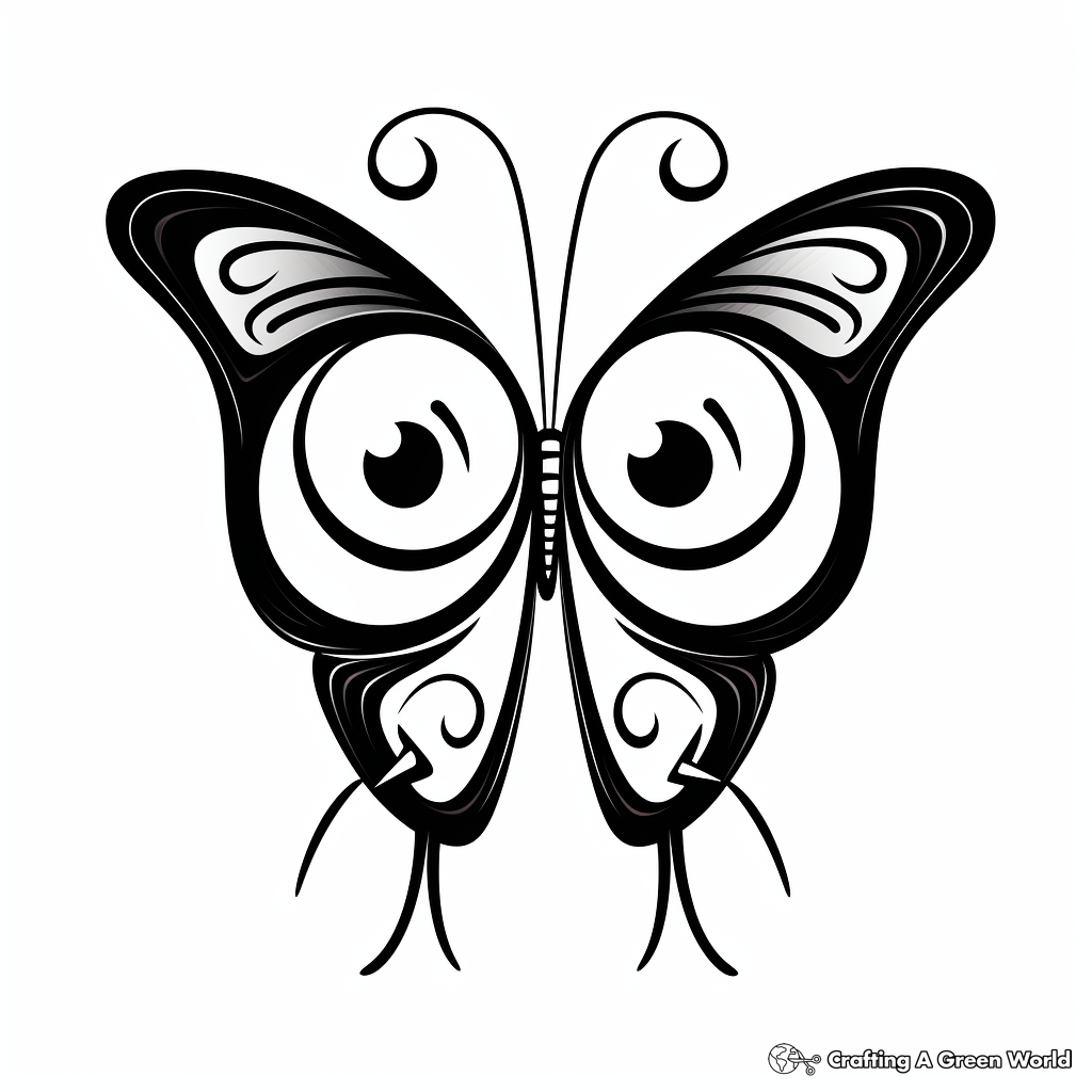 Colorful Butterfly with Nose Art Coloring Pages 2