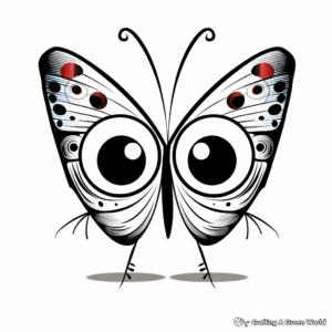 Colorful Butterfly with Nose Art Coloring Pages 4