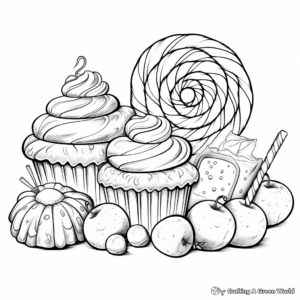 Colorful Candies Coloring Pages 1