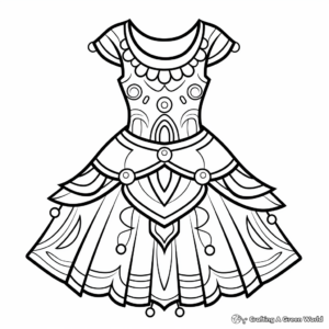 Colorful Carnival Dress Coloring Pages 3