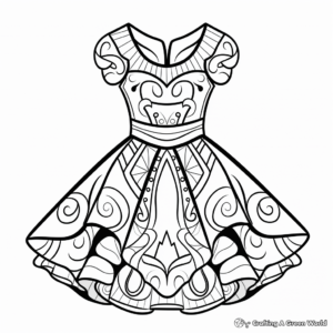 Colorful Carnival Dress Coloring Pages 4
