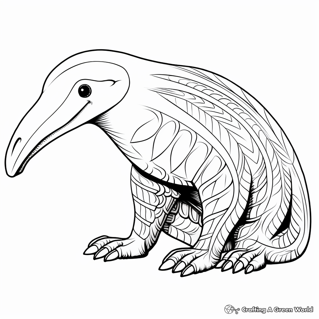 Colorful Cartoon Anteater Coloring Pages 1