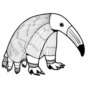 Colorful Cartoon Anteater Coloring Pages 2