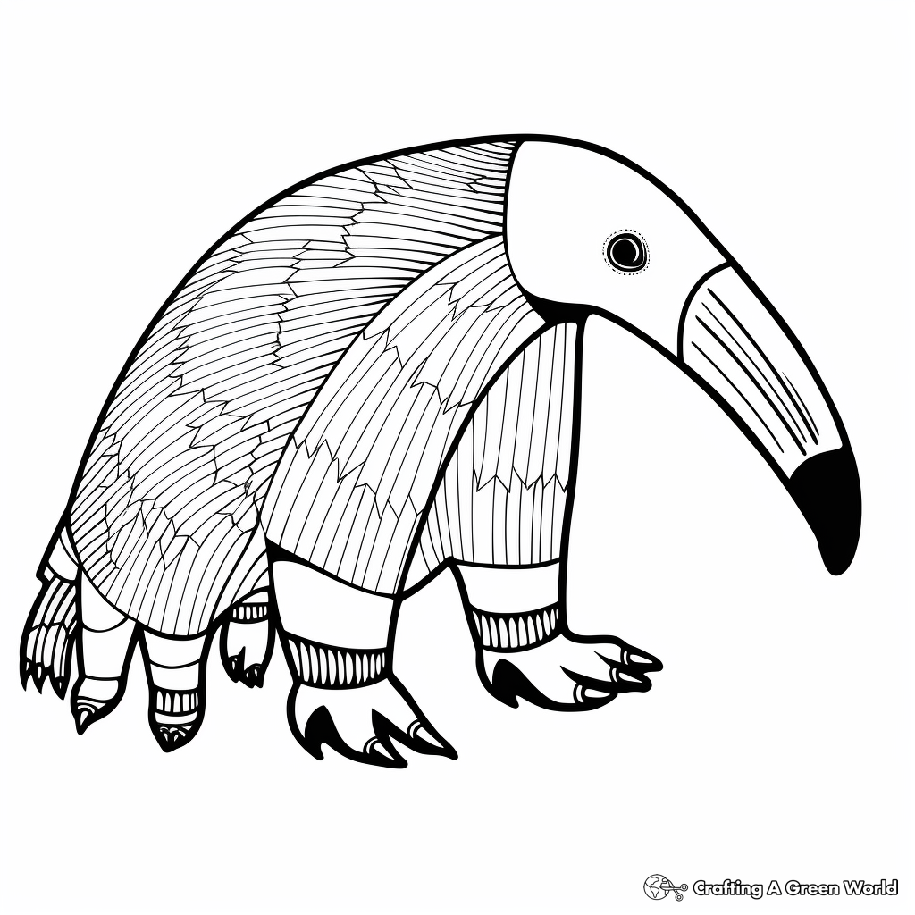 Colorful Cartoon Anteater Coloring Pages 2
