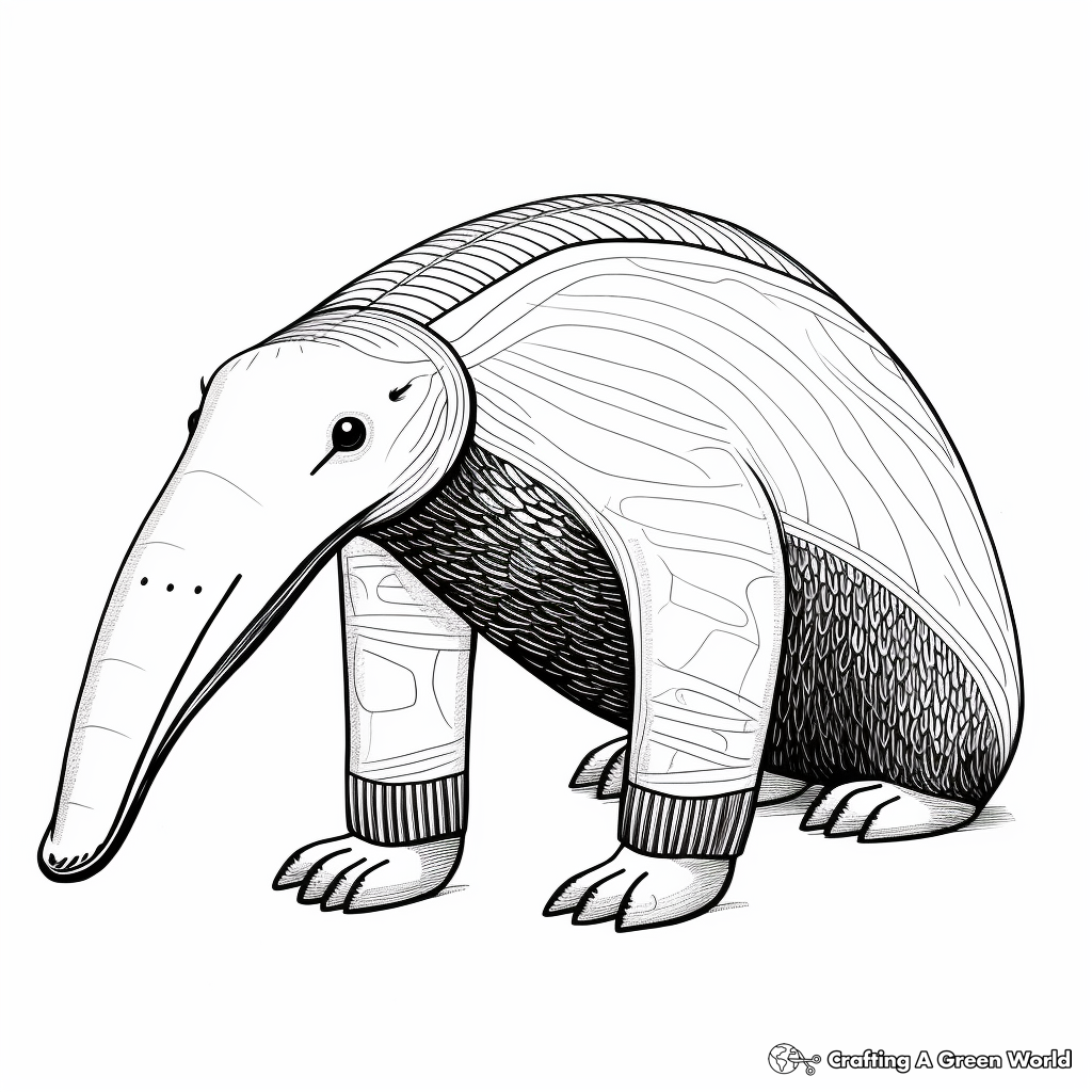 Colorful Cartoon Anteater Coloring Pages 3