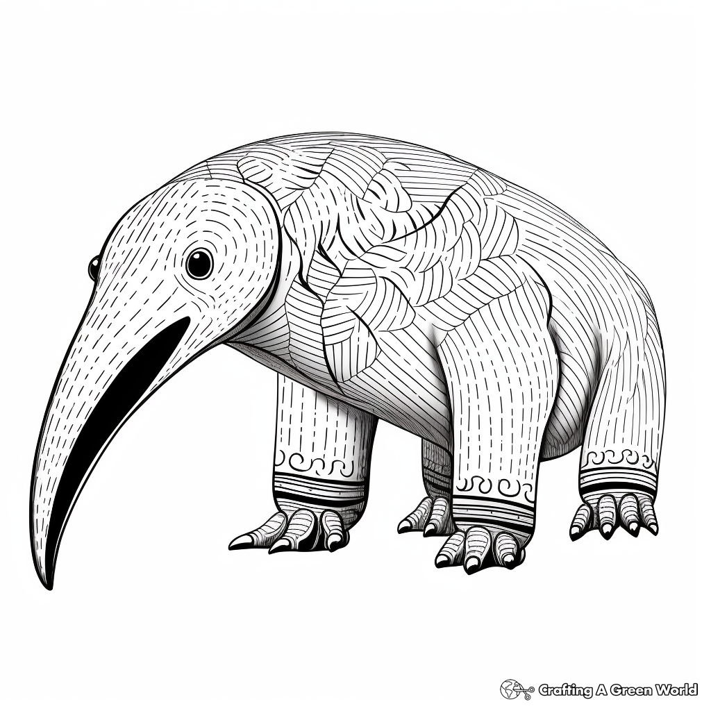 Colorful Cartoon Anteater Coloring Pages 4