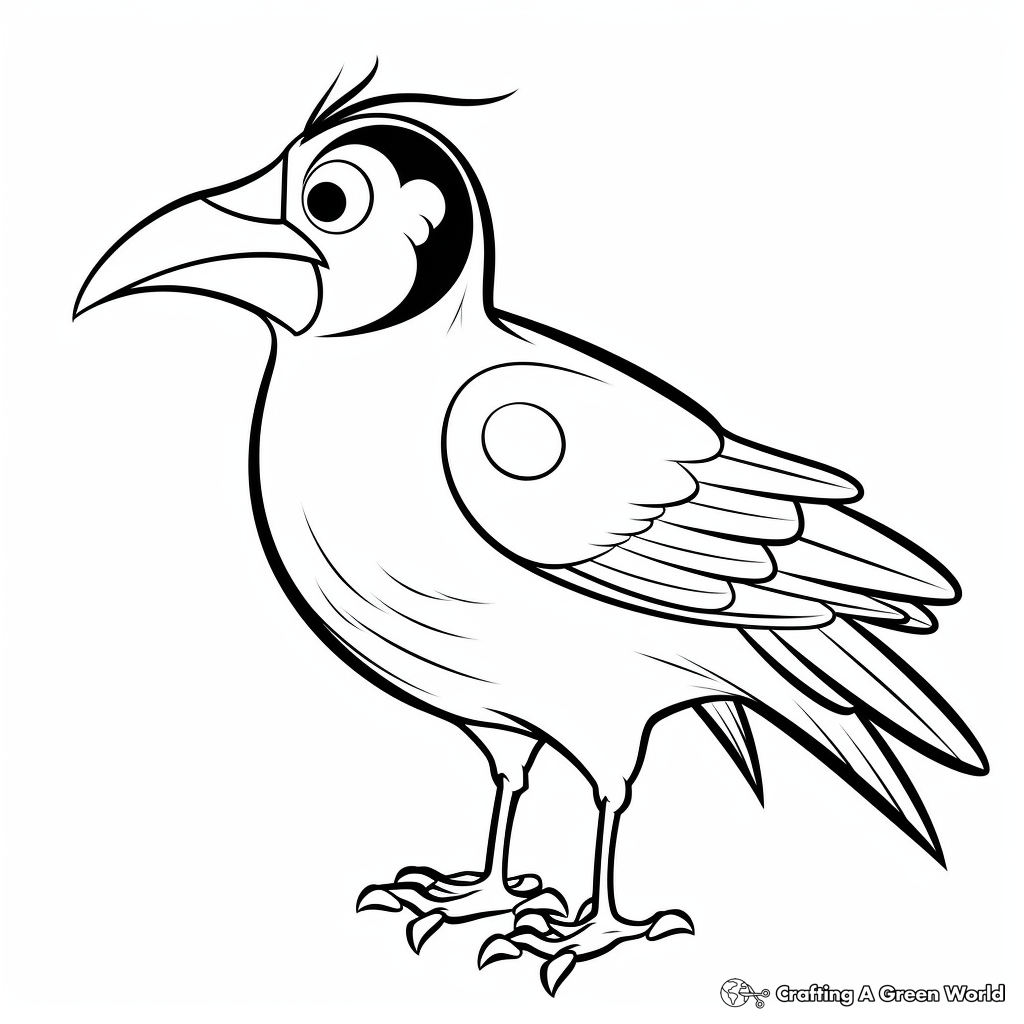 Colorful Cartoon Toucan Coloring Pages 1