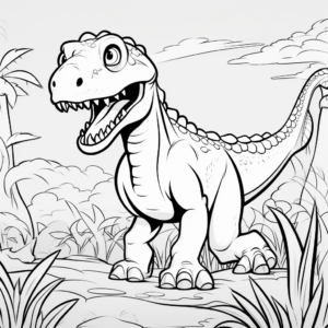 Colorful Ceratosaurus in Action Coloring Pages 1