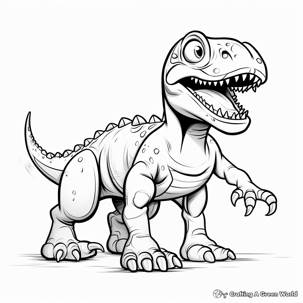 Colorful Ceratosaurus in Action Coloring Pages 2