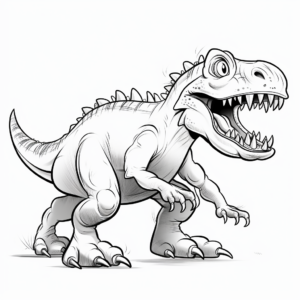 Colorful Ceratosaurus in Action Coloring Pages 3
