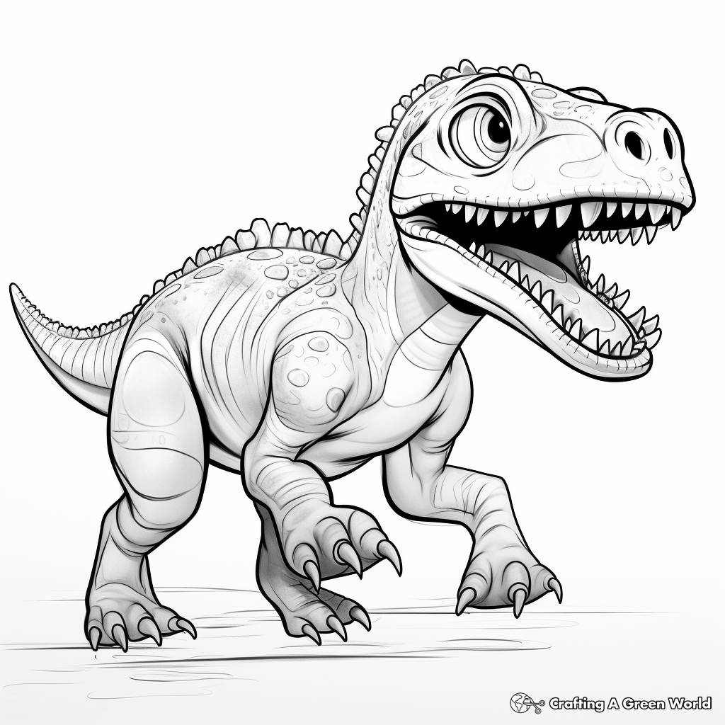 Colorful Ceratosaurus in Action Coloring Pages 4