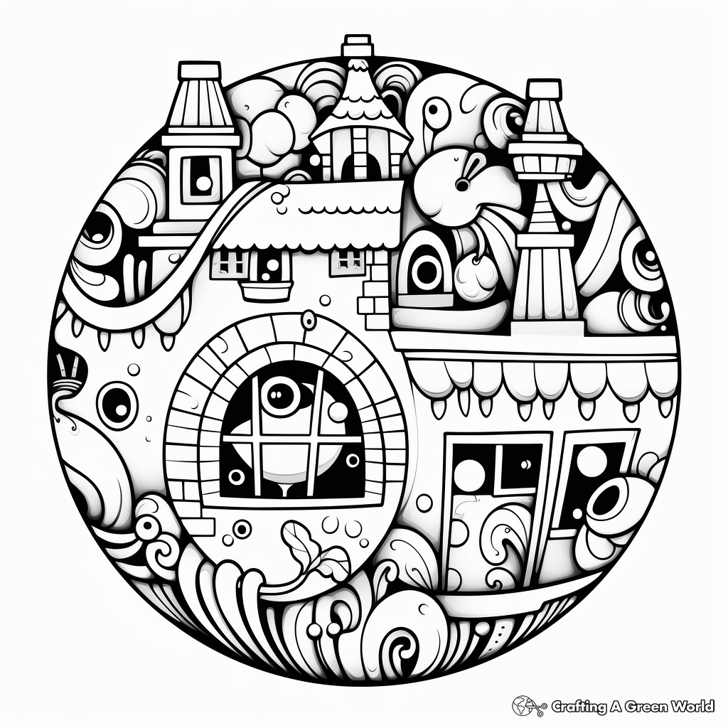 Colorful Christmas Ornament Coloring Pages 1