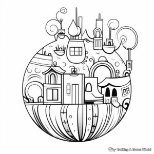 Colorful Christmas Ornament Coloring Pages 2