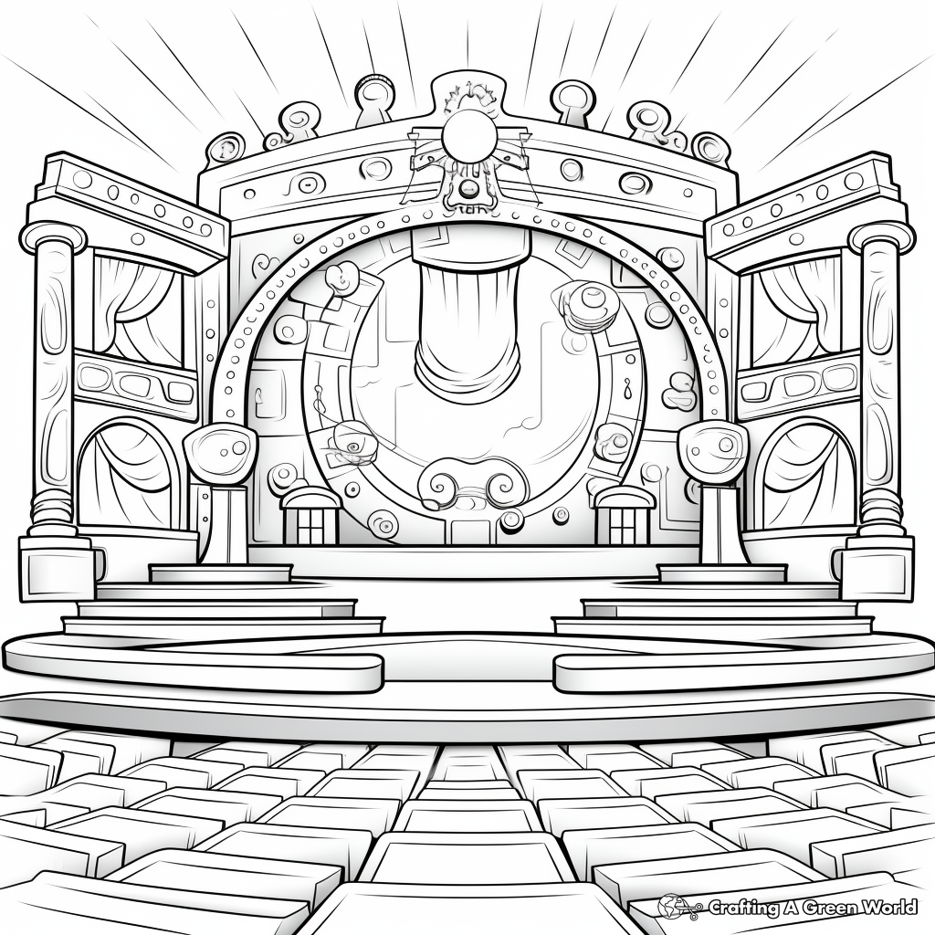 Colorful Comedy Club Stage Coloring Pages 1