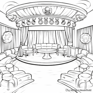 Colorful Comedy Club Stage Coloring Pages 2