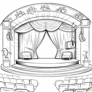 Colorful Comedy Club Stage Coloring Pages 4