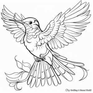 Colorful Costa's Hummingbird Coloring Pages for Adults 1