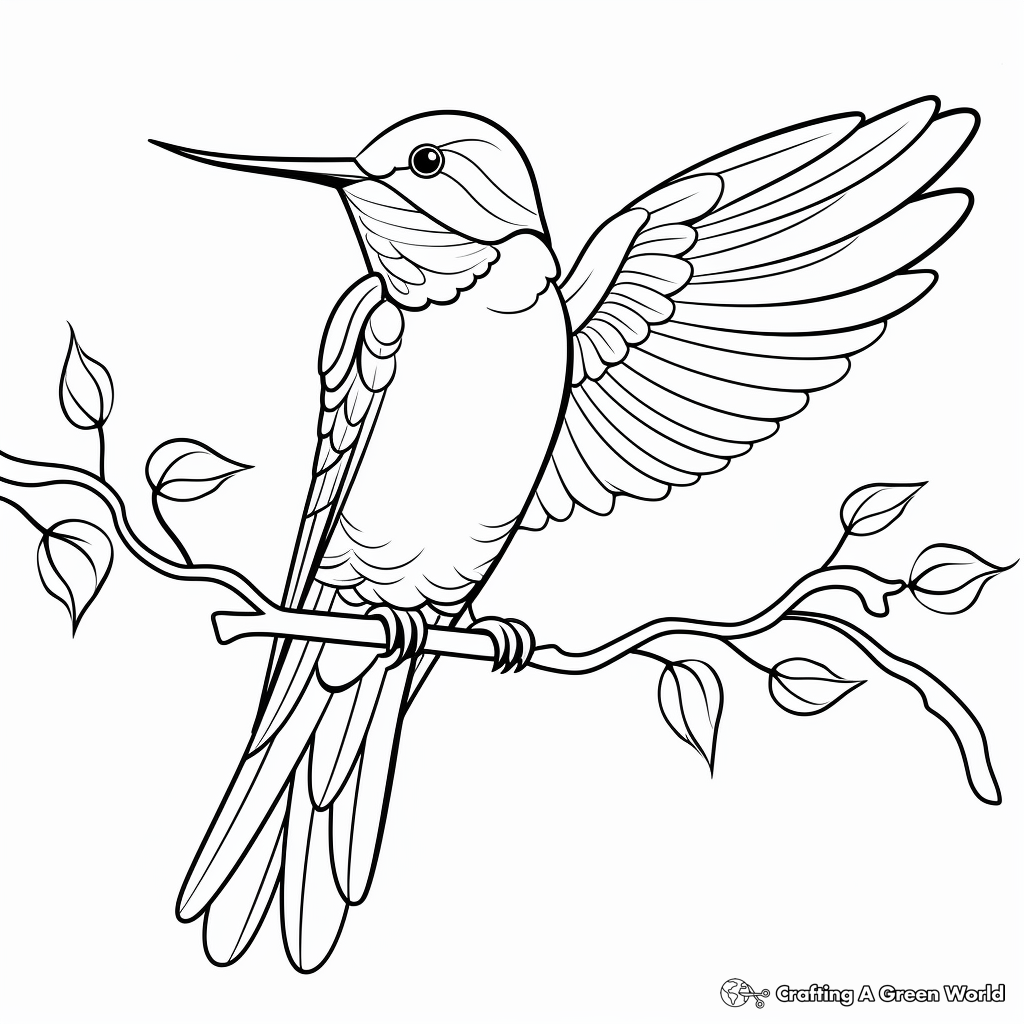Colorful Costa's Hummingbird Coloring Pages for Adults 4