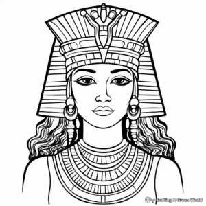 Colorful Egyptian Queen Cleopatra Coloring Pages 1