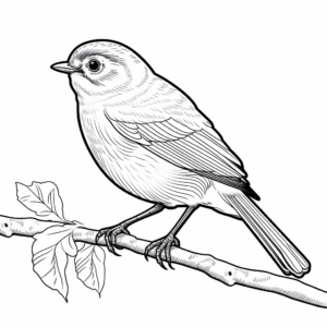 Colorful European Robin Coloring Pages 1