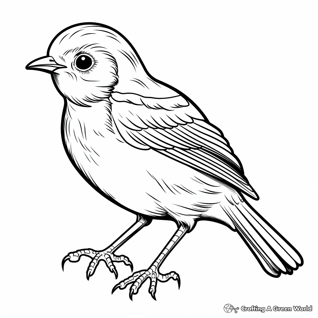 Colorful European Robin Coloring Pages 3