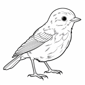 Colorful European Robin Coloring Pages 4