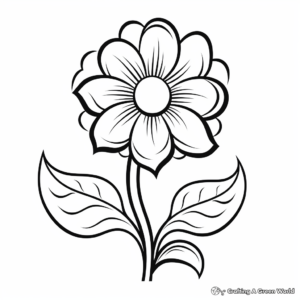 Colorful Flower Coloring Pages for Beginners 2
