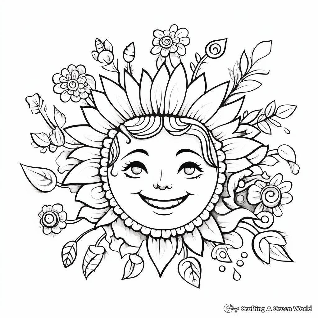 Colorful Flower Crown Coloring Pages 4