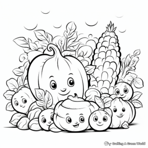 Colorful Fresh Vegetables Coloring Pages 3