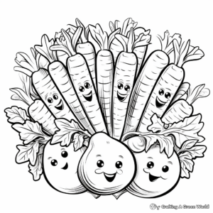 Colorful Fresh Vegetables Coloring Pages 4