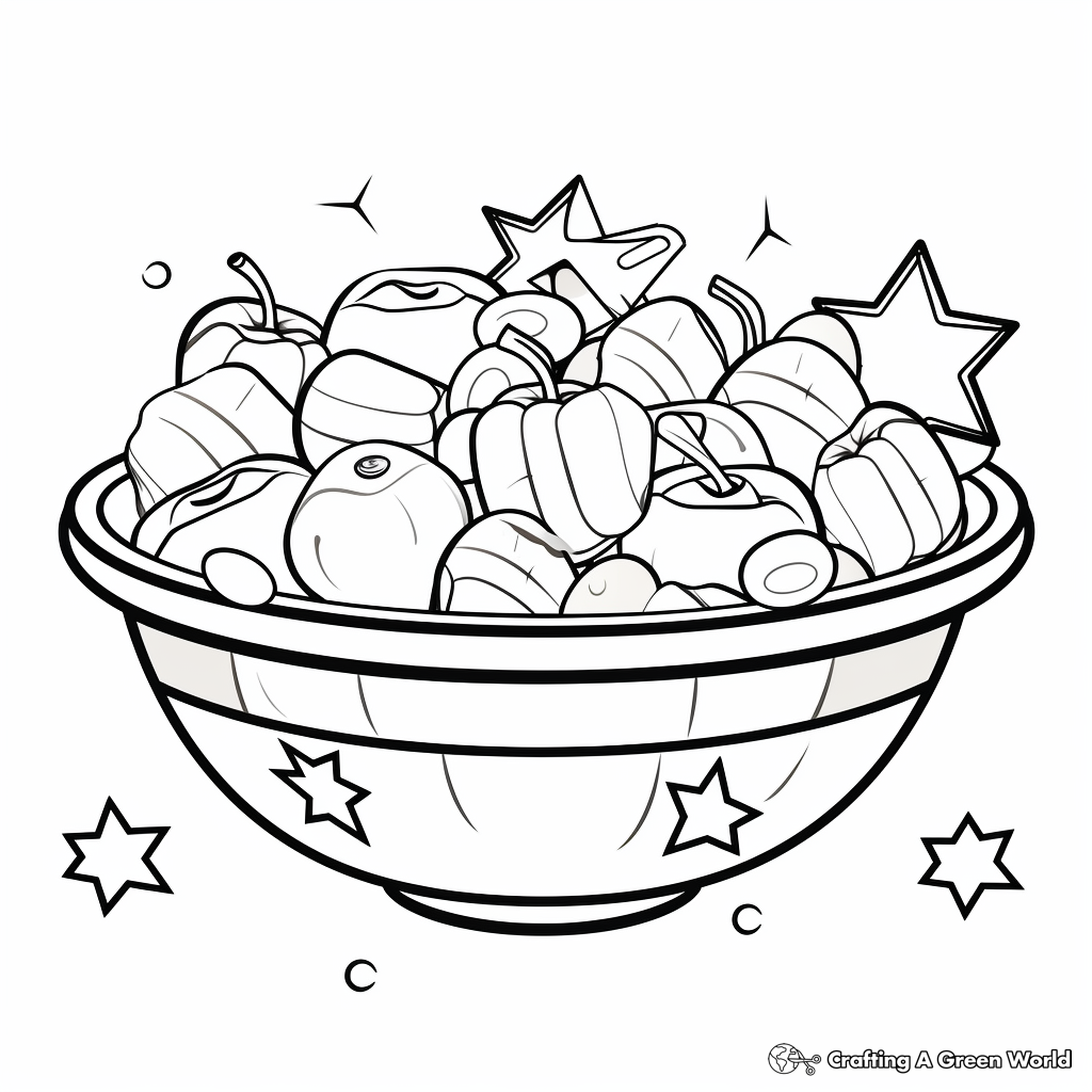 Colorful Fruit Salad Coloring Pages 1