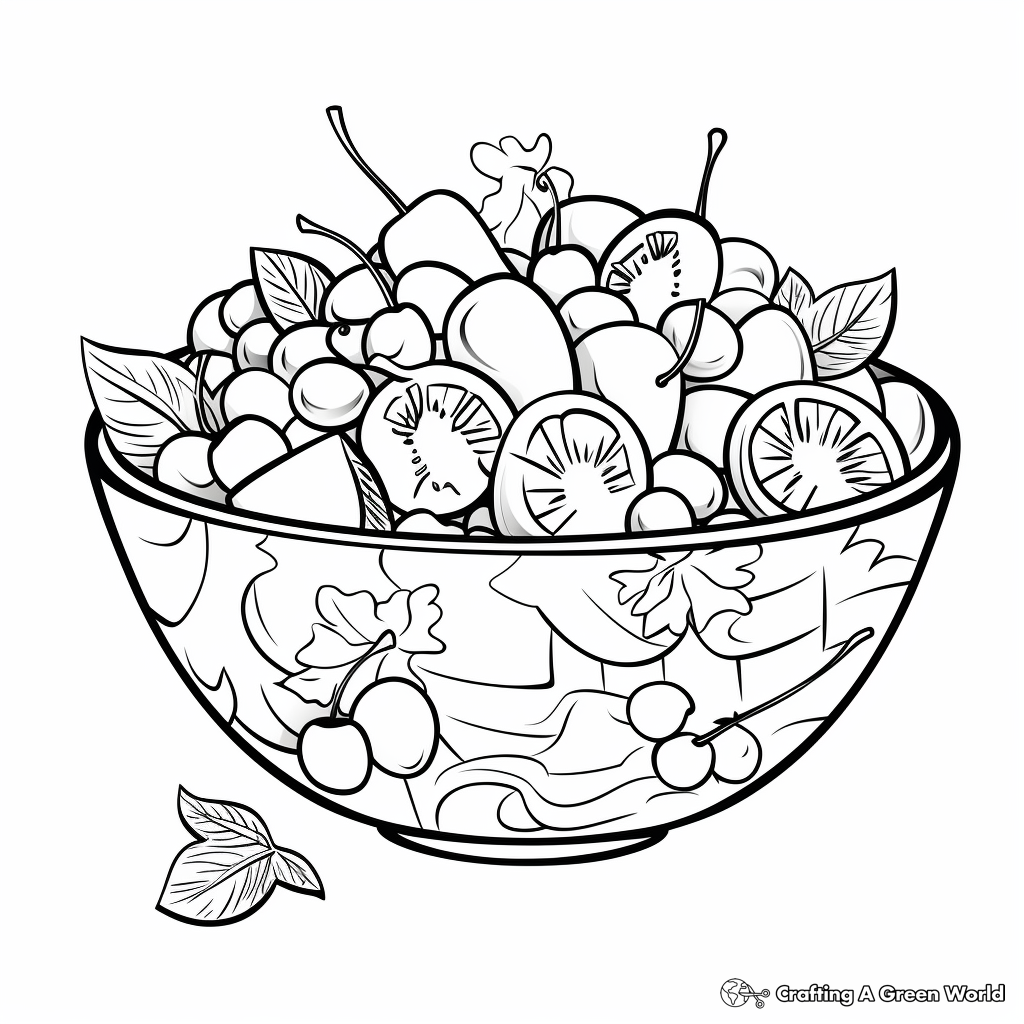 Colorful Fruit Salad Coloring Pages 2