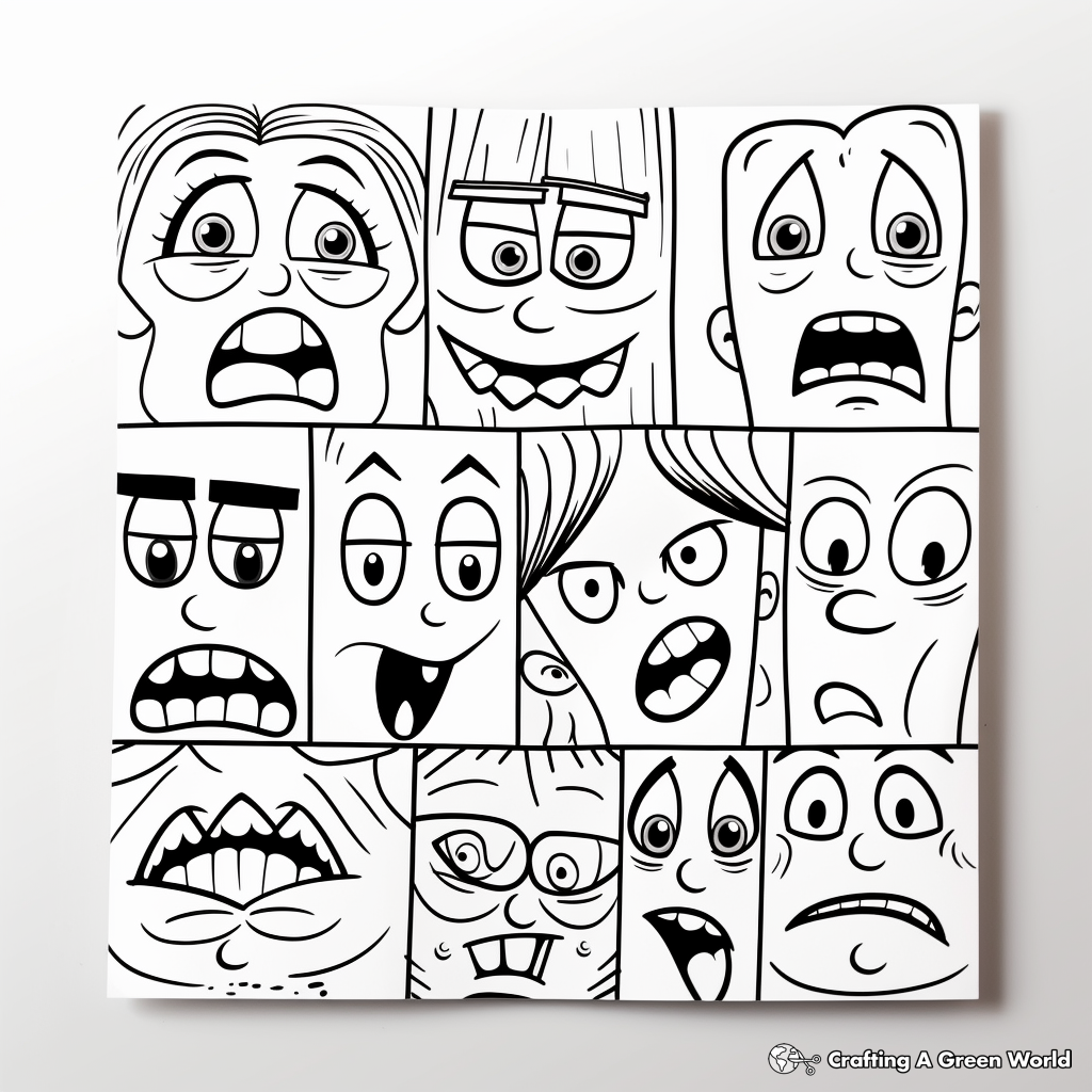 Colorful Funny Faces Coloring Pages 1