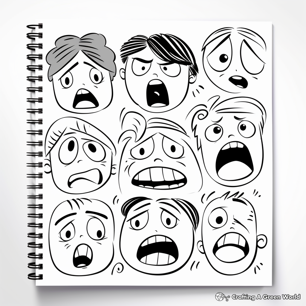 Colorful Funny Faces Coloring Pages 3