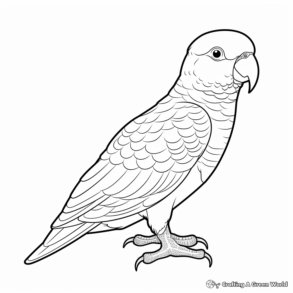 Colorful Indian Ringneck Parakeet Coloring Pages 1