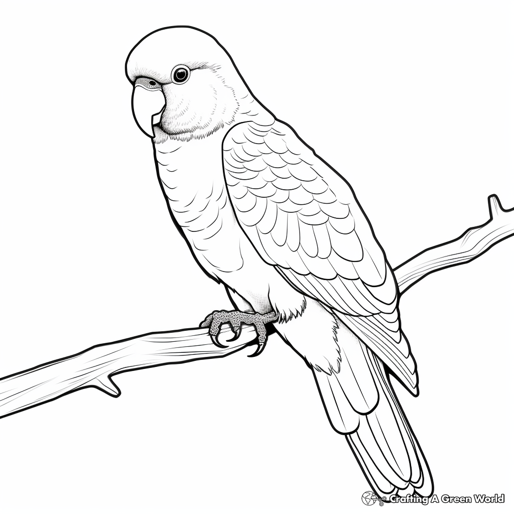 Colorful Indian Ringneck Parakeet Coloring Pages 2