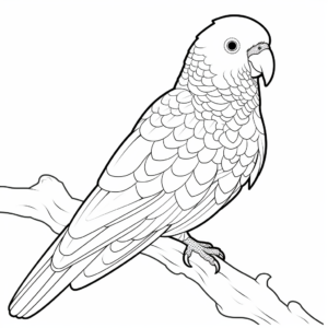 Colorful Indian Ringneck Parakeet Coloring Pages 3