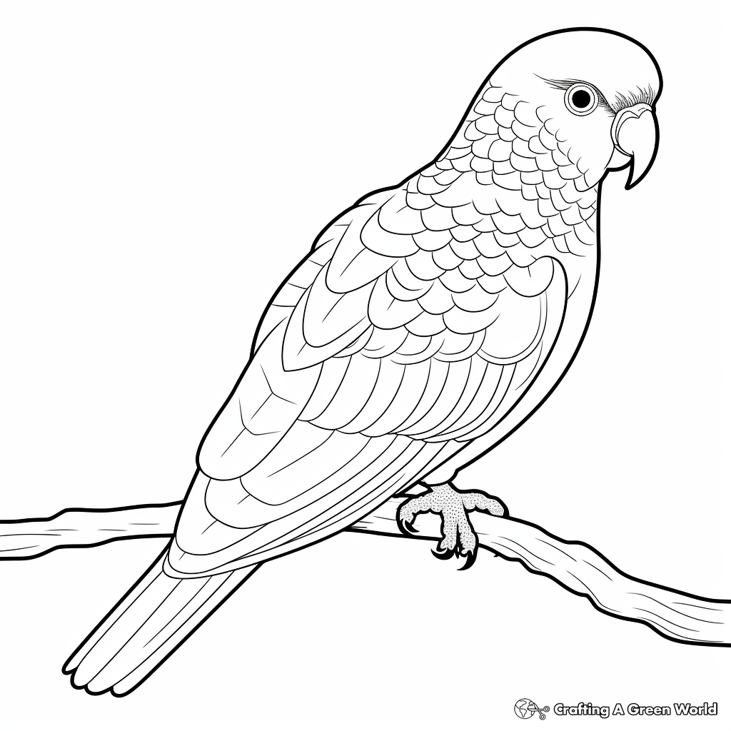 Colorful Indian Ringneck Parakeet Coloring Pages 4