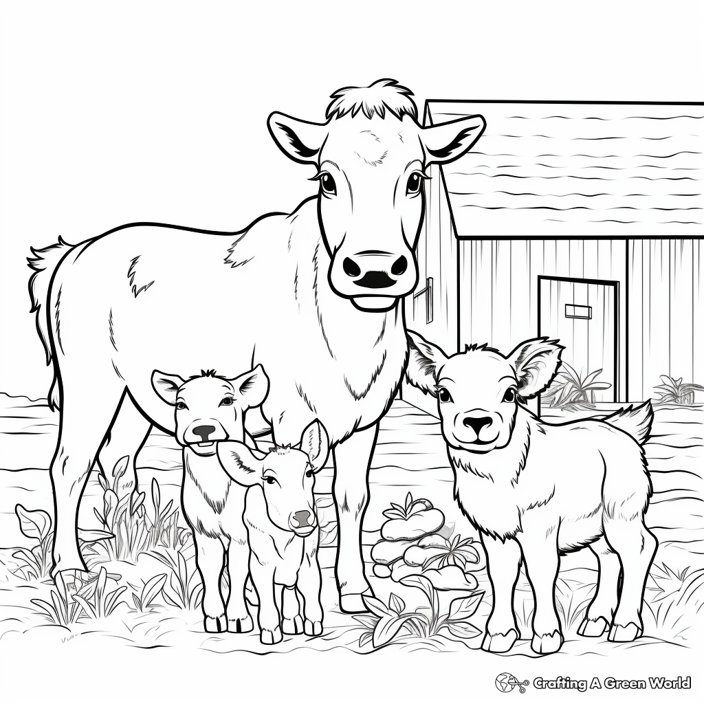 Colorful Kindergarten Farm Animals Coloring Pages 3